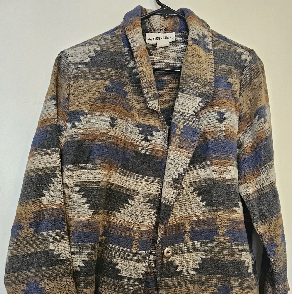 Vintage David Benjamin Women's IMade In US Tribal 2 Button Jacket